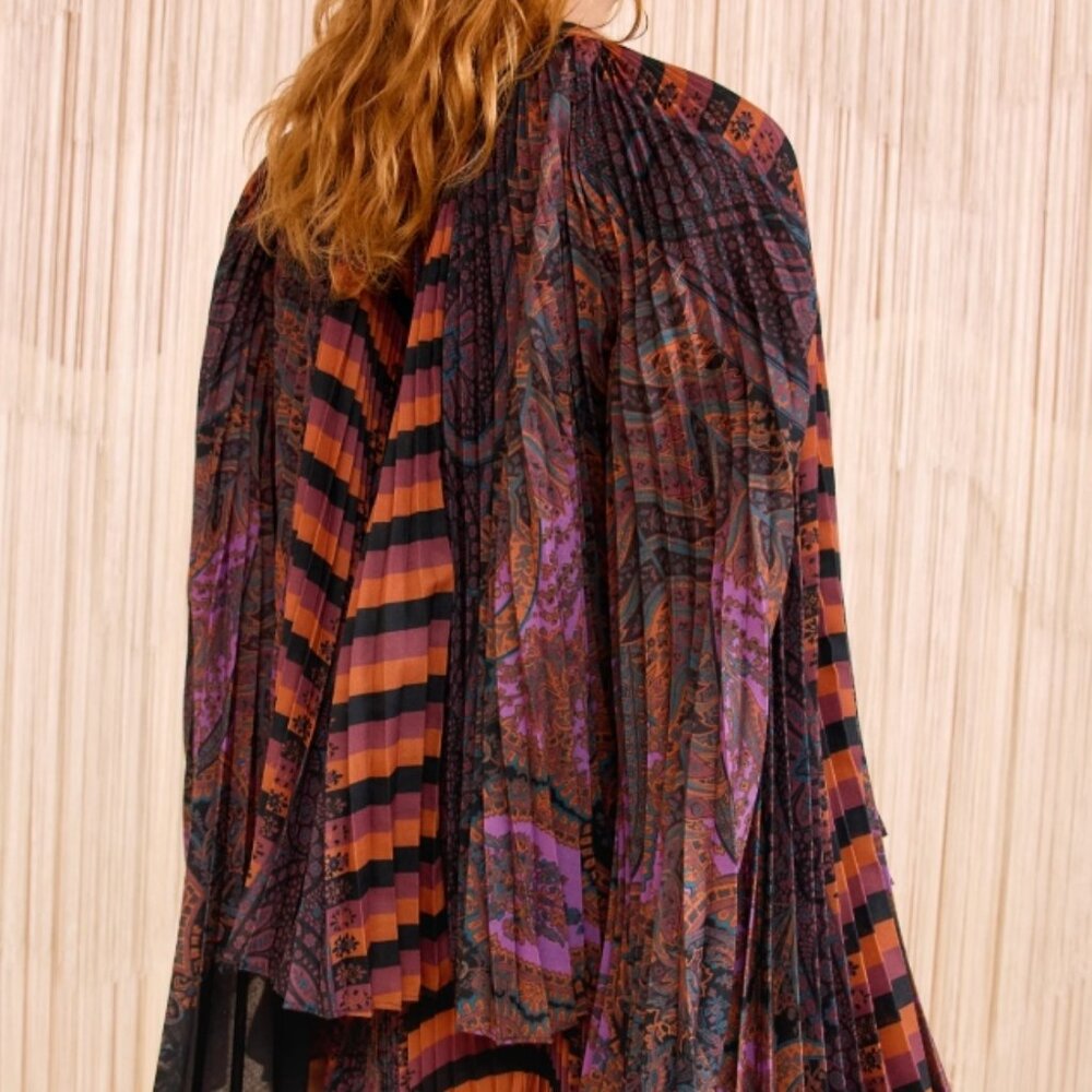 NWOT ULLA JOHNSON Ella Pleated Bell Sleeve Blouse XL $670 - Picture 4 of 8